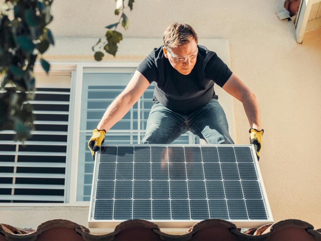 electrician installing home EV charger