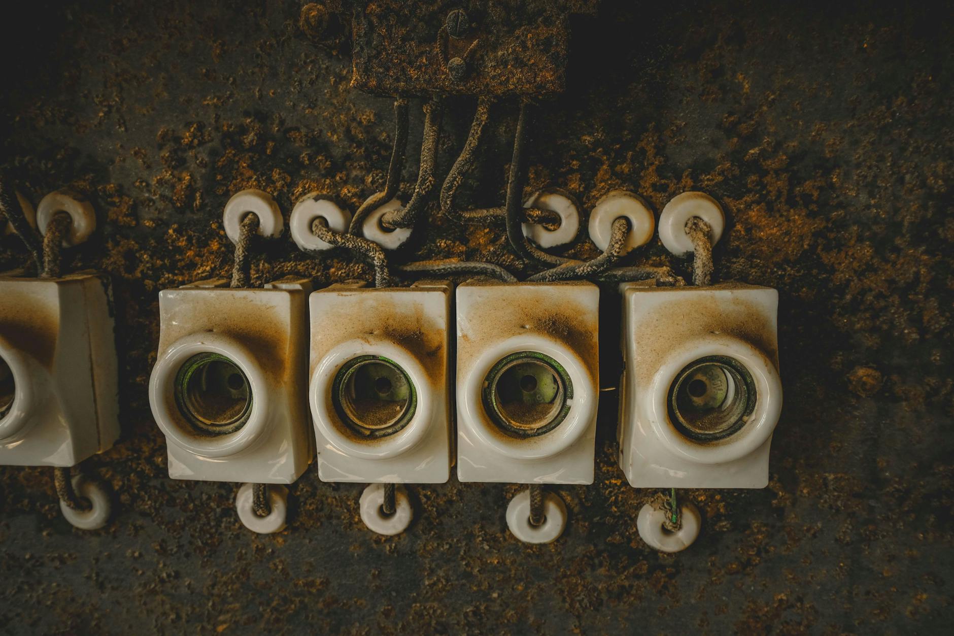 electrical panel overheating close up