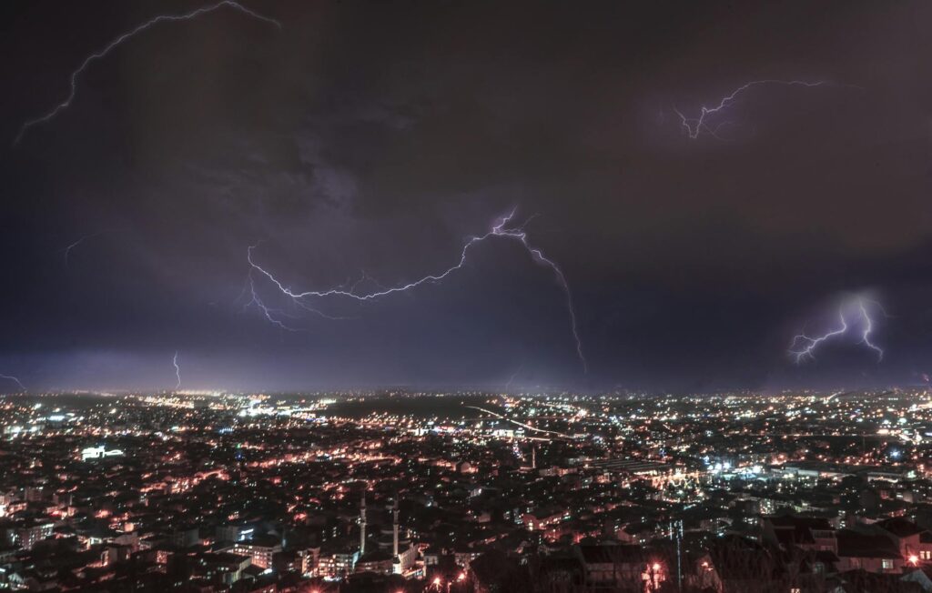 farm electrical panel overload sparks at night